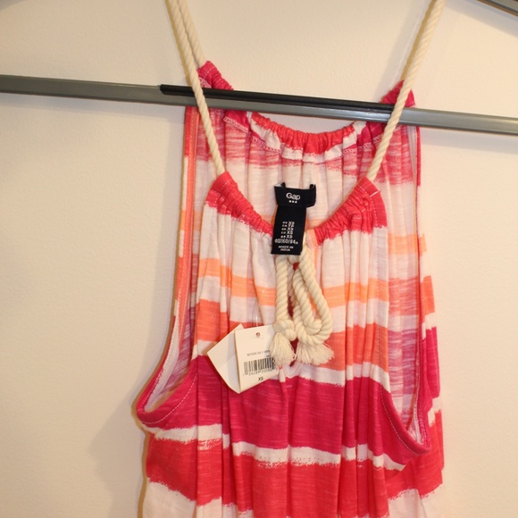 Gap Pink & Orange & White Striped Tank Top - Picture 3 of 3